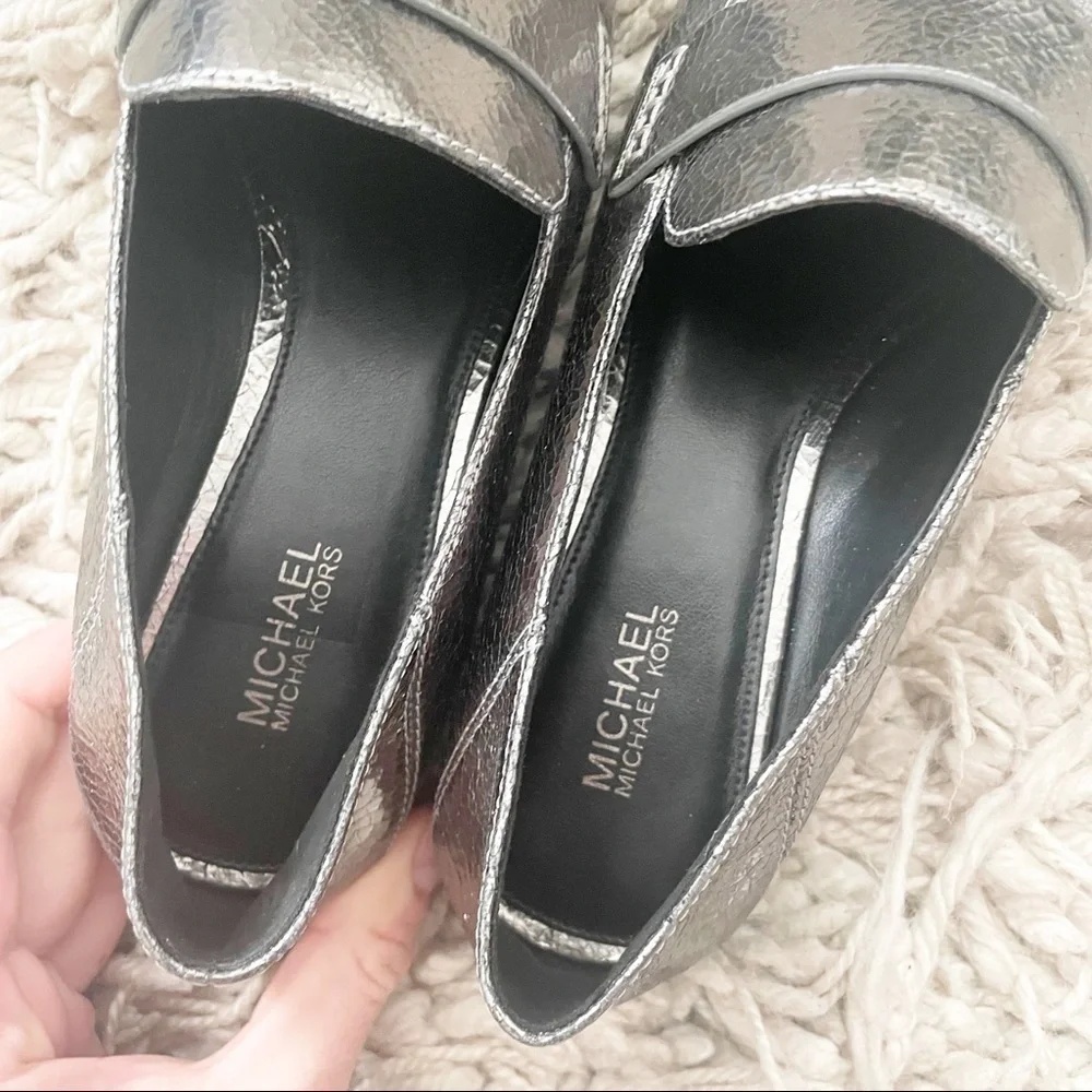 Michael Kors Emery Metallic Leather Loafers Women’s Size 6